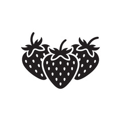Strawberry Outline Vector Monochrome Fruit Icon Design.