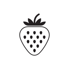 Strawberry Outline Vector Monochrome Fruit Icon Design.