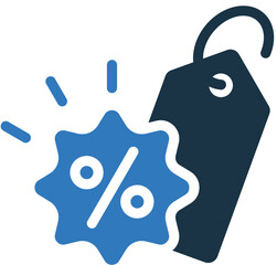Discount mixed color icon