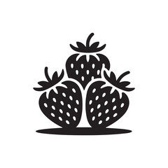 Strawberry Outline Vector Monochrome Fruit Icon Design.