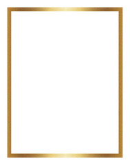 Golden Geometric Hexagon Frame on White Background