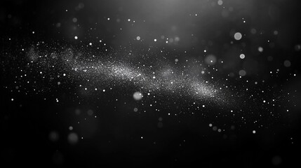 Black Background with Glitter Dust Particles and Bokeh Effects