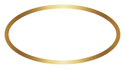 Elegant Golden Oval Frame with White Background
