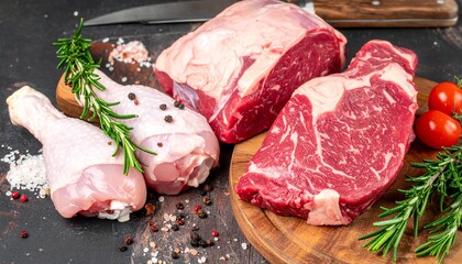 Rustic Gourmet Meat Selection on a Wooden Cutting Board