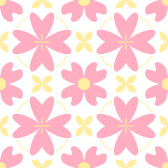 Obraz premium Pink flower seamless pattern