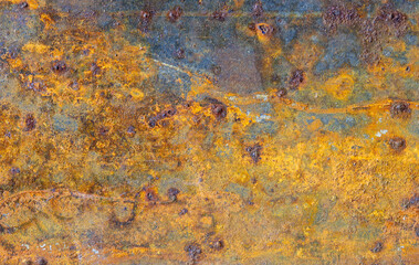 Rusted metal surface in interesting patterns, as an abstract background