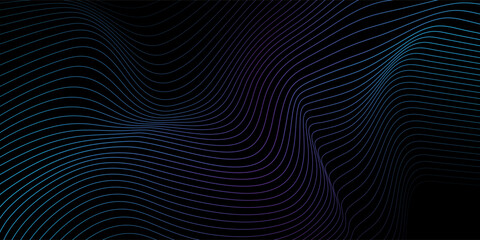 Naklejka premium Futuristic cyberpunk style background vector. Geometric wireframe of square, distortion, grid with purple,blue color.