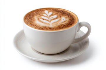 Obraz premium Cappuccino: Latte Art, Creamy Foam, Elegant Cup