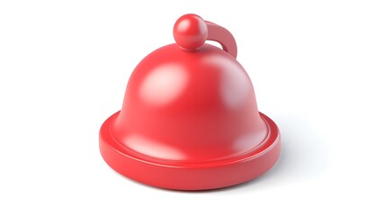 Red call bell alert icon notification emergency service communication modern design bright shiny image