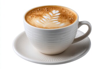 Obraz premium Latte Art: Creamy Cappuccino in Elegant Cup