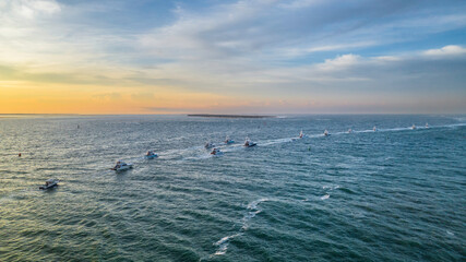 Big Rock Blue Marlin Tournament exits the inlet to the open ocean