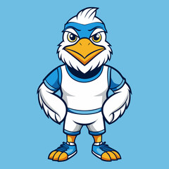 cartoon, vector, illustration, character, animal, fun, hat, funny, isolated, drawing, dog, cute, art, sport, winter, blue, smile, boy, pirate, christmas