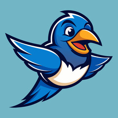 blue bird vector illustration