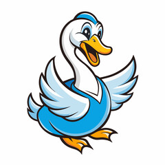duck cartoon isolated on white