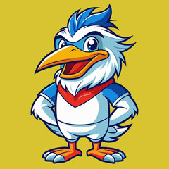 cartoon penguin holding a blank sign