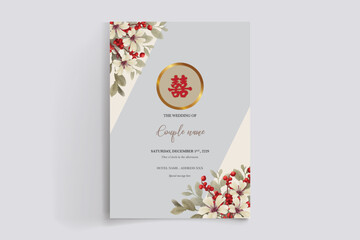 BRIDAL SHOWER FLORAL INVITATION TEMPLATE 