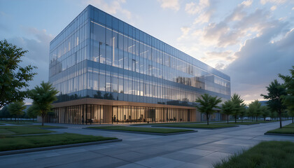 Fototapeta premium Find Similar File #: 51349670 3d render of morning view to perspective glass building