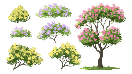 Lilac Bush and Tree Illustrations: Spring Floral Collection