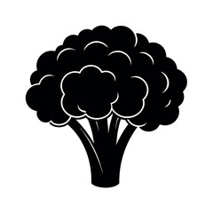 broccoli black white vector silhouette