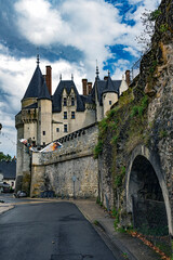 Obraz premium Towers, roofs and waals of royal castle Langeais, X-XV centuries. River Loire valley, France