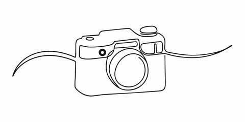 Continuous Line Drawing of a Camera