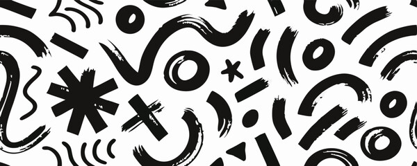 Abstract Black and White Brush Stroke Pattern