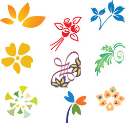 Whimsical Floral Designs: A Collection of Decorative Botanical Motifs