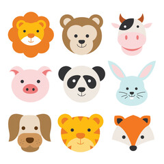 Fototapeta premium cartoon animal icons