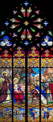 Stained-glass window in the old cathedral	