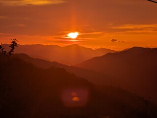 sunset in the mountains