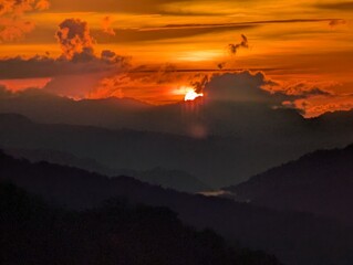 sunset in the mountains