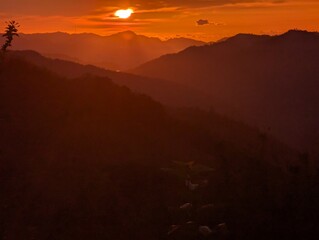 sunrise in the mountains