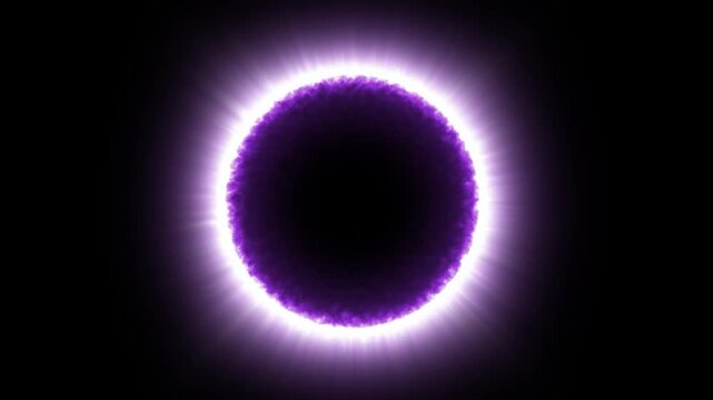 Animation of a round energy core or demon core emitting gamma ray radiation with amazing colorful light. energy core that emits light radiation
