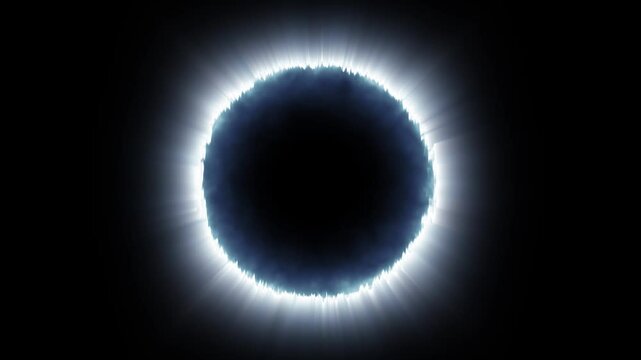 Animation of a round energy core or demon core emitting gamma ray radiation with amazing colorful light. energy core that emits light radiation
