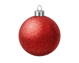 Sparkling Red Glitter Christmas Ornament Festive Holiday Decoration Winter Season Bauble