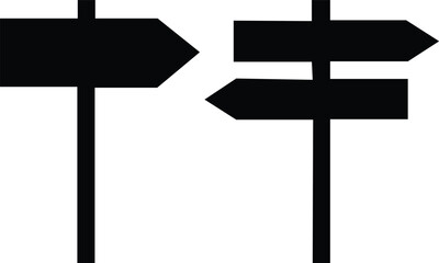 black silhouette road sign