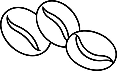 Coffee Bean Line Art Vector Illustration