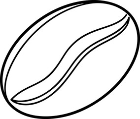 Coffee Bean Line Art Vector Illustration