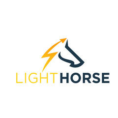 Modern Abstract Horse Head with Lightning Bolt Logo Design Template