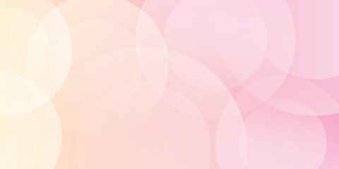 Minimalist banner background, pastel colorful, pink and yellow gradations. Circle effect style geometric, modern