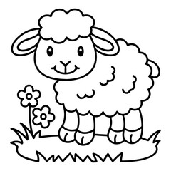 Adorable Cute Sheep Coloring Pages – Fun, Relaxing and Whimsical Sheep Designs for Kids and Adults, Printable PDF, Fluffy Farm Animals, Kawaii Lamb Art