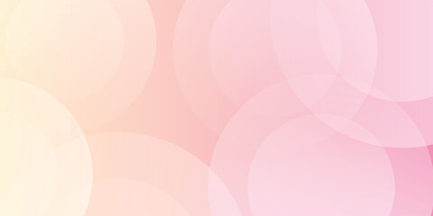Minimalist banner background, pastel colorful, pink and yellow gradations. Circle effect style geometric, modern