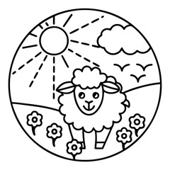 Adorable Cute Sheep Coloring Pages – Fun, Relaxing and Whimsical Sheep Designs for Kids and Adults, Printable PDF, Fluffy Farm Animals, Kawaii Lamb Art