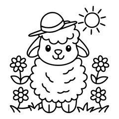 Adorable Cute Sheep Coloring Pages – Fun, Relaxing and Whimsical Sheep Designs for Kids and Adults, Printable PDF, Fluffy Farm Animals, Kawaii Lamb Art