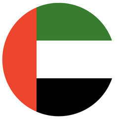 Round United Arab Emirates flag isolated in circle . National round flag of UAE. © Oleh