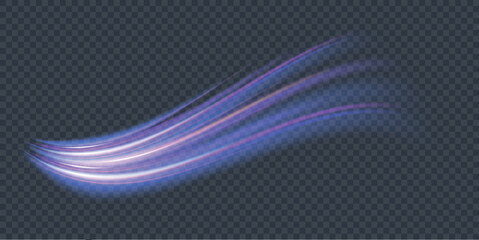 Colored shiny sparks of spiral wave. Curved bright speed line swirls. Shiny wavy path. Rotating dynamic neon circle. Magic golden swirl with highlights. Glowing swirl bokeh effect. vector png