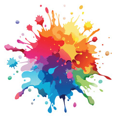 Vibrant Rainbow Paint Splatter Explosion