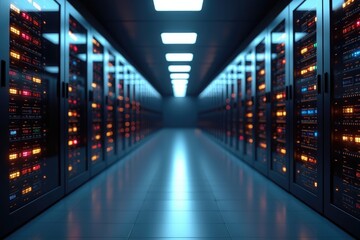 HighTech Data Center Server Room Interior Image