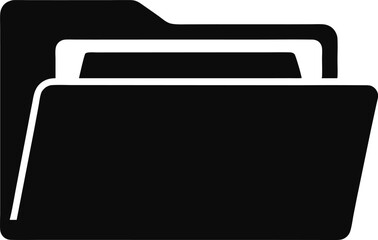 Folder With Tab Silhouette Vector Illustration 