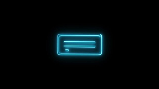Glowing neon line language Translate icon concept blue color, neon translation icon with a glowing effect,motion graphic on isolated black a background.